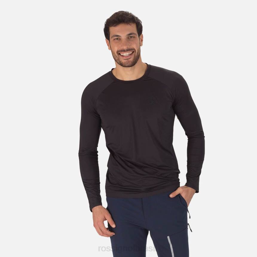 topos Rossignol camiseta manga longa skpr preto homens XP60310