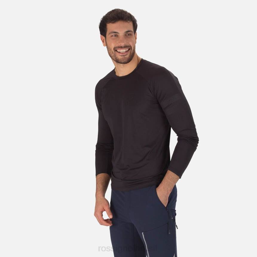 topos Rossignol camiseta manga longa skpr preto homens XP60310