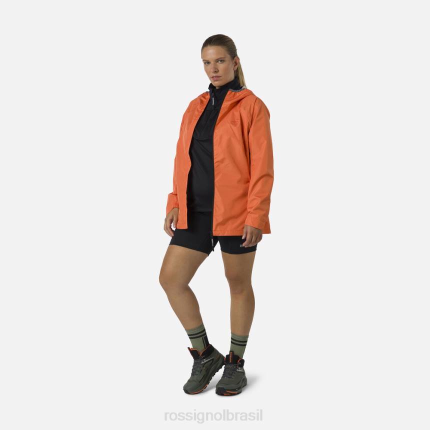 topos Rossignol jaqueta de chuva ativa laranja flamejante mulheres XP60964