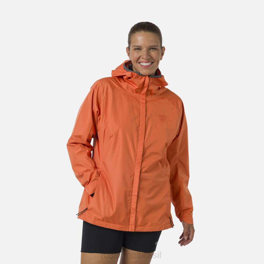 topos Rossignol jaqueta de chuva ativa laranja flamejante mulheres XP60964