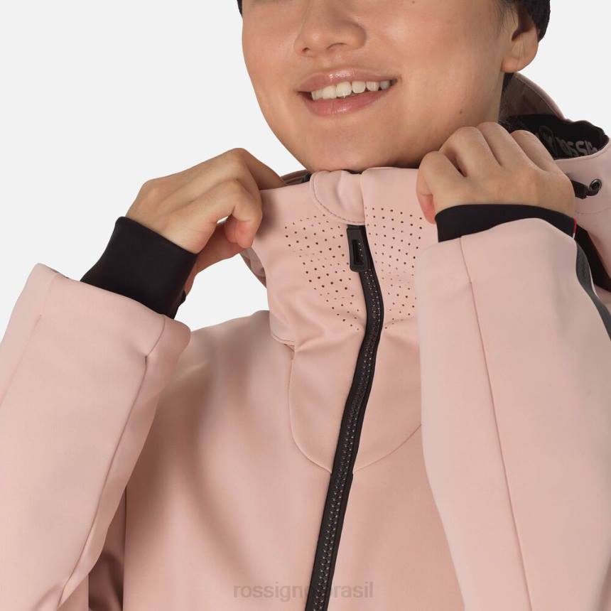 topos Rossignol jaqueta de esqui plana softshell pó rosa mulheres XP60799