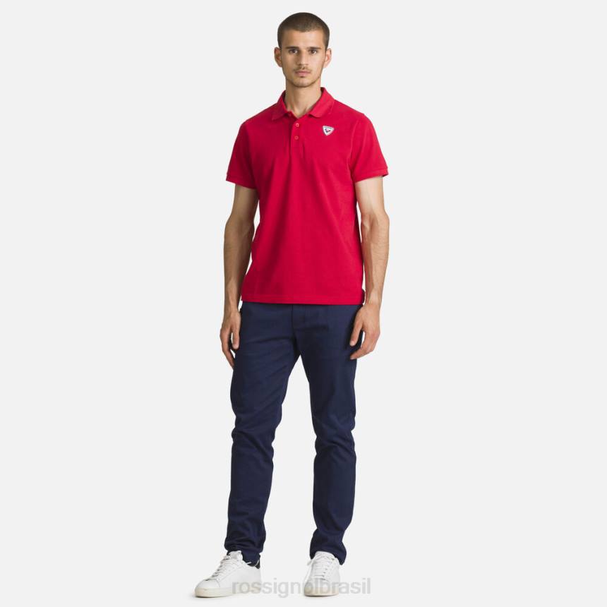 topos Rossignol polo com logotipo carmim homens XP60183