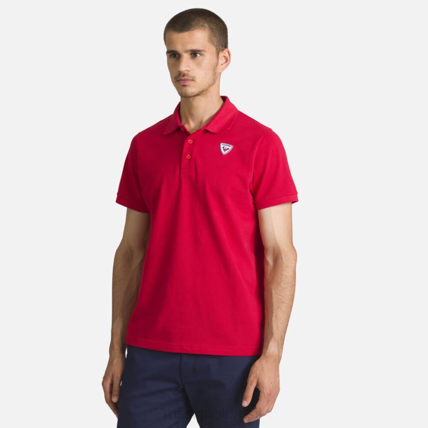 topos Rossignol polo com logotipo carmim homens XP60183