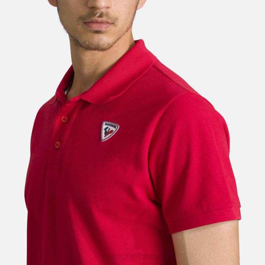 topos Rossignol polo com logotipo carmim homens XP60183