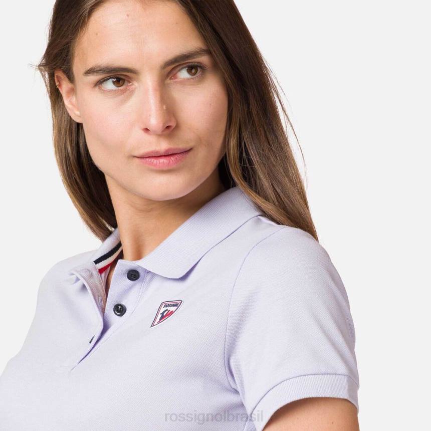 topos Rossignol polo com logotipo cinza lavanda mulheres XP60990