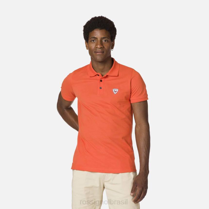 topos Rossignol polo com logotipo laranja flamejante homens XP6025