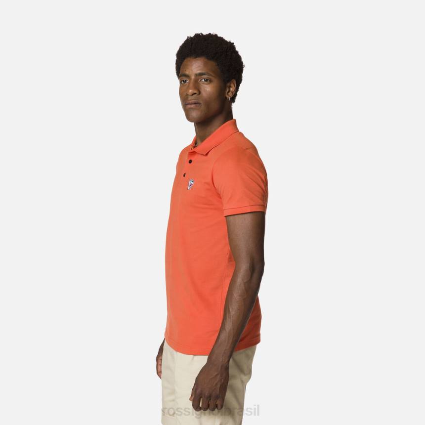 topos Rossignol polo com logotipo laranja flamejante homens XP6025