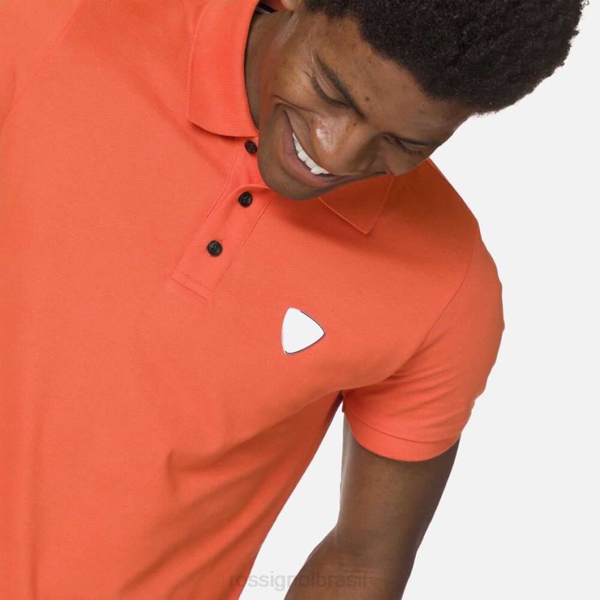 topos Rossignol polo com logotipo laranja flamejante homens XP6025