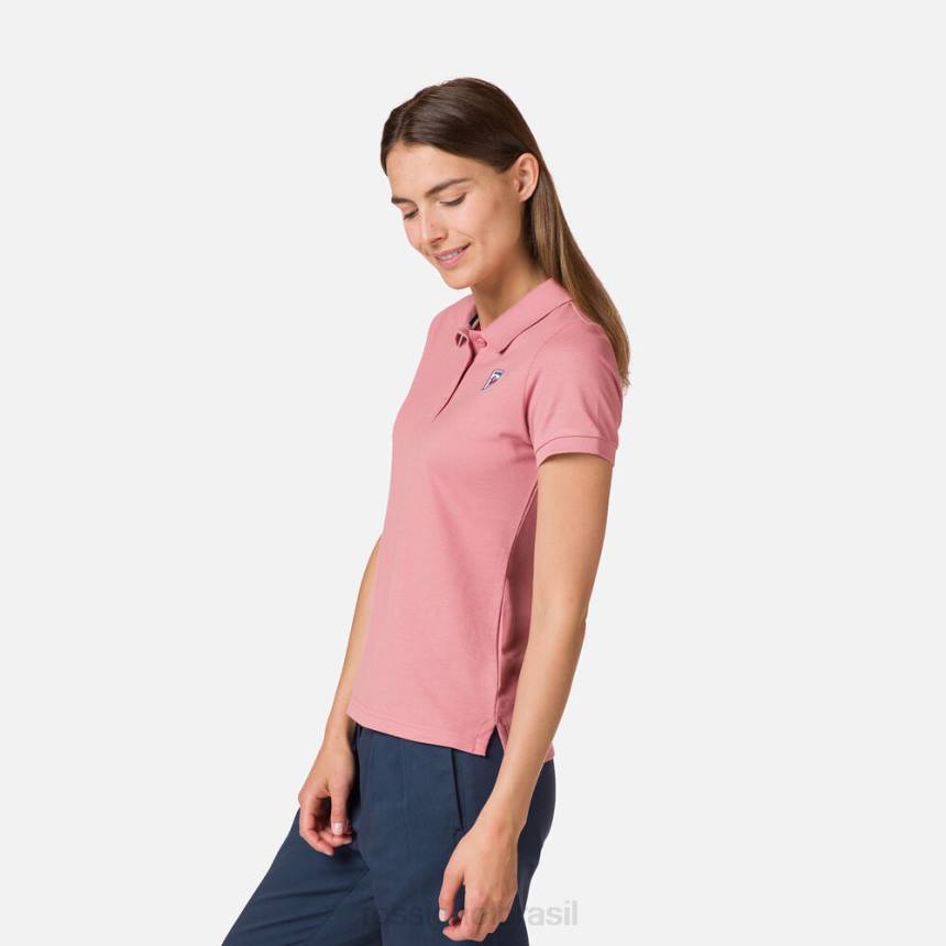 topos Rossignol polo com logotipo parede de rosa mulheres XP60952