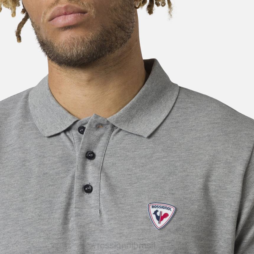 topos Rossignol polo com logotipo urze cinza homens XP6084