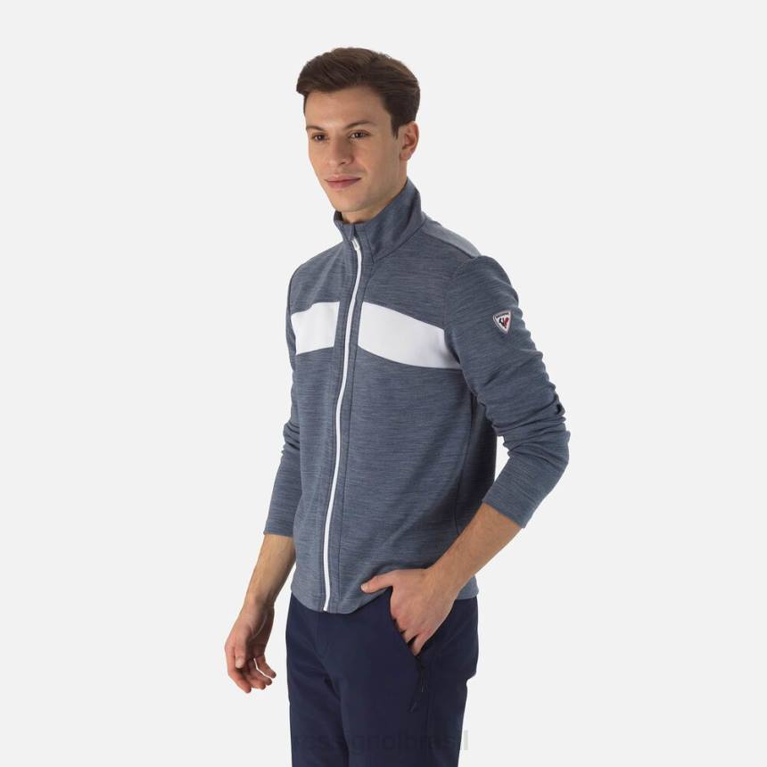 topos Rossignol reagir merino full zip camada intermediária azul marinho homens XP60551