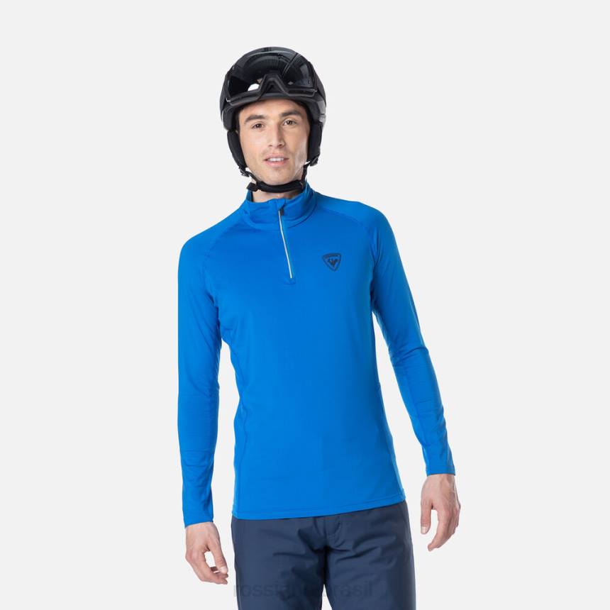 topos Rossignol top clássico de camada base com meio zíper azul-lazúli homens XP60557