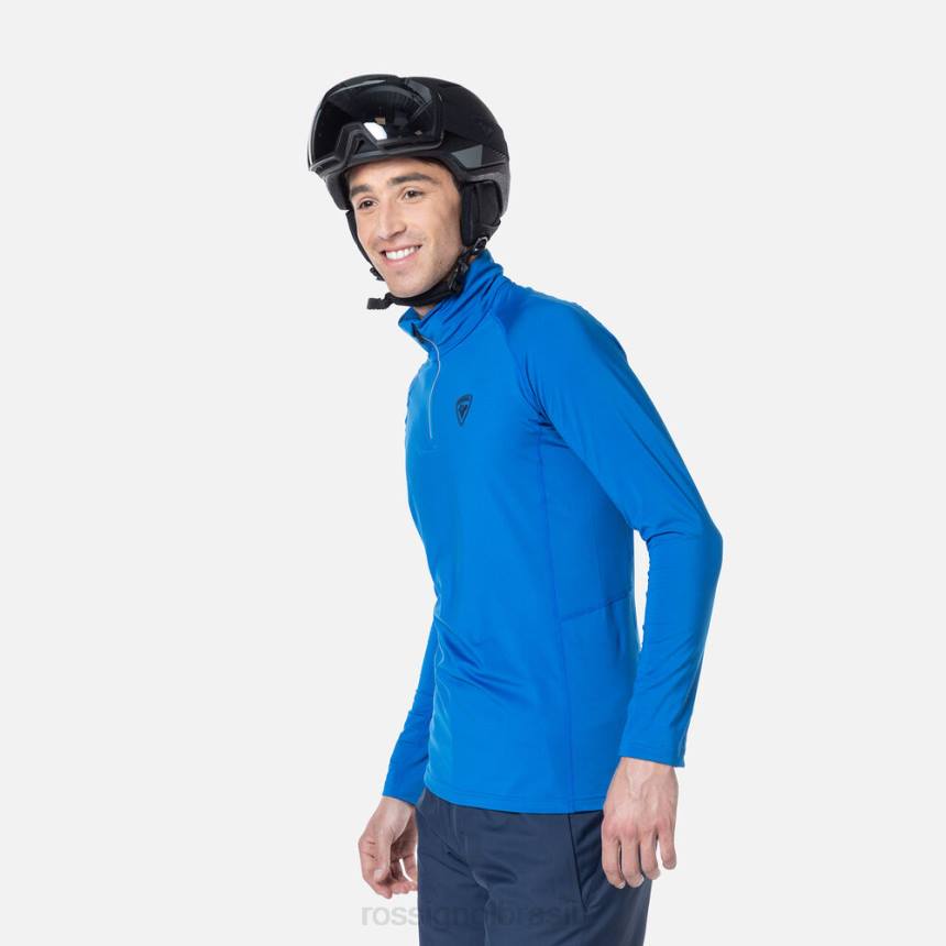 topos Rossignol top clássico de camada base com meio zíper azul-lazúli homens XP60557