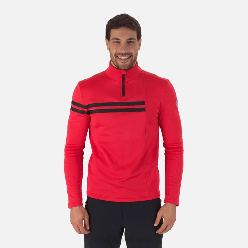 topos Rossignol top resort com meio zíper vermelho esportivo homens XP60579