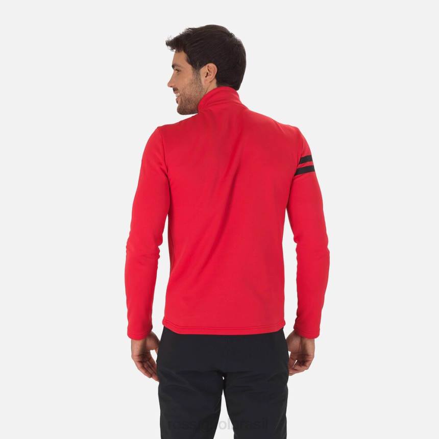 topos Rossignol top resort com meio zíper vermelho esportivo homens XP60579