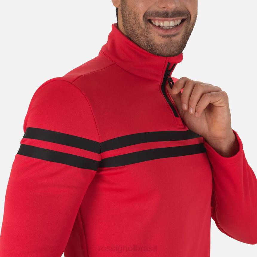 topos Rossignol top resort com meio zíper vermelho esportivo homens XP60579